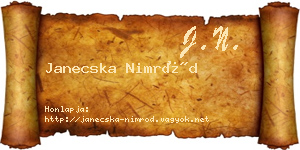 Janecska Nimród névjegykártya